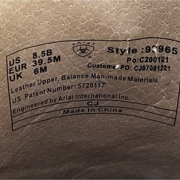 Ariat Alamosa Camel Tan Suede Leather Floral Embroidered Open Back Mules 8.5 - Picture 10 of 10